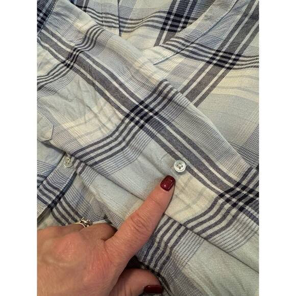 Soft Joie Womens Flannel Plaid Large Button Up Roll Tab Sleeve Academia Country - Picture 6 of 7